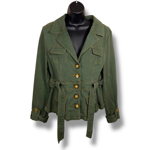 Luii green belted jacket - green,